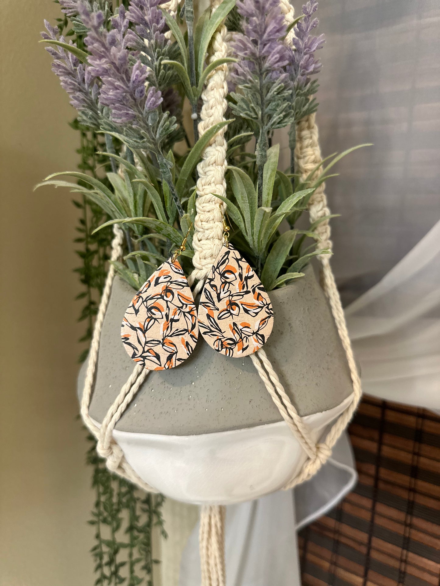 Earth and Petal Leather Tear Drops