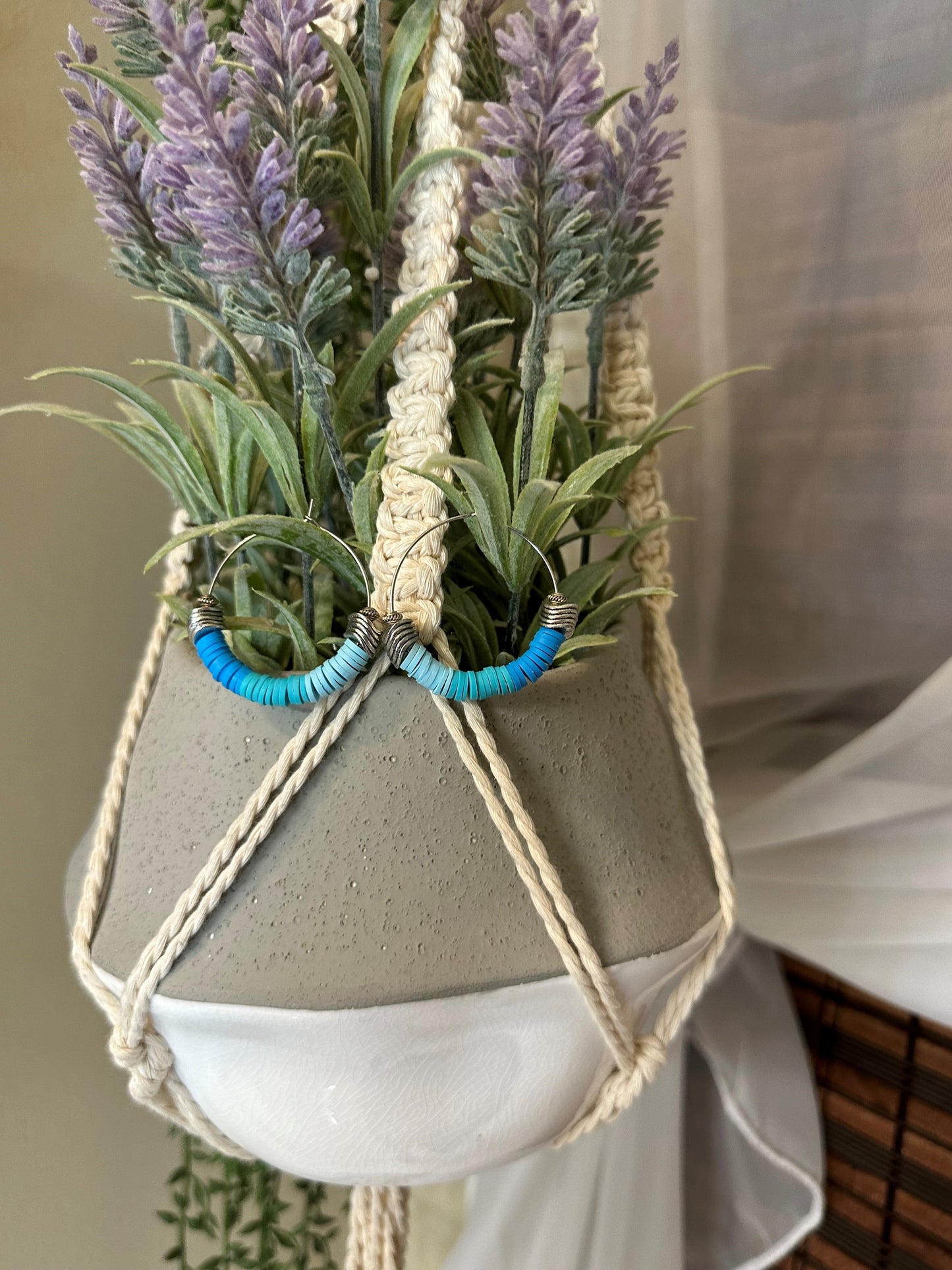 Blue Ombre Clay Hoops
