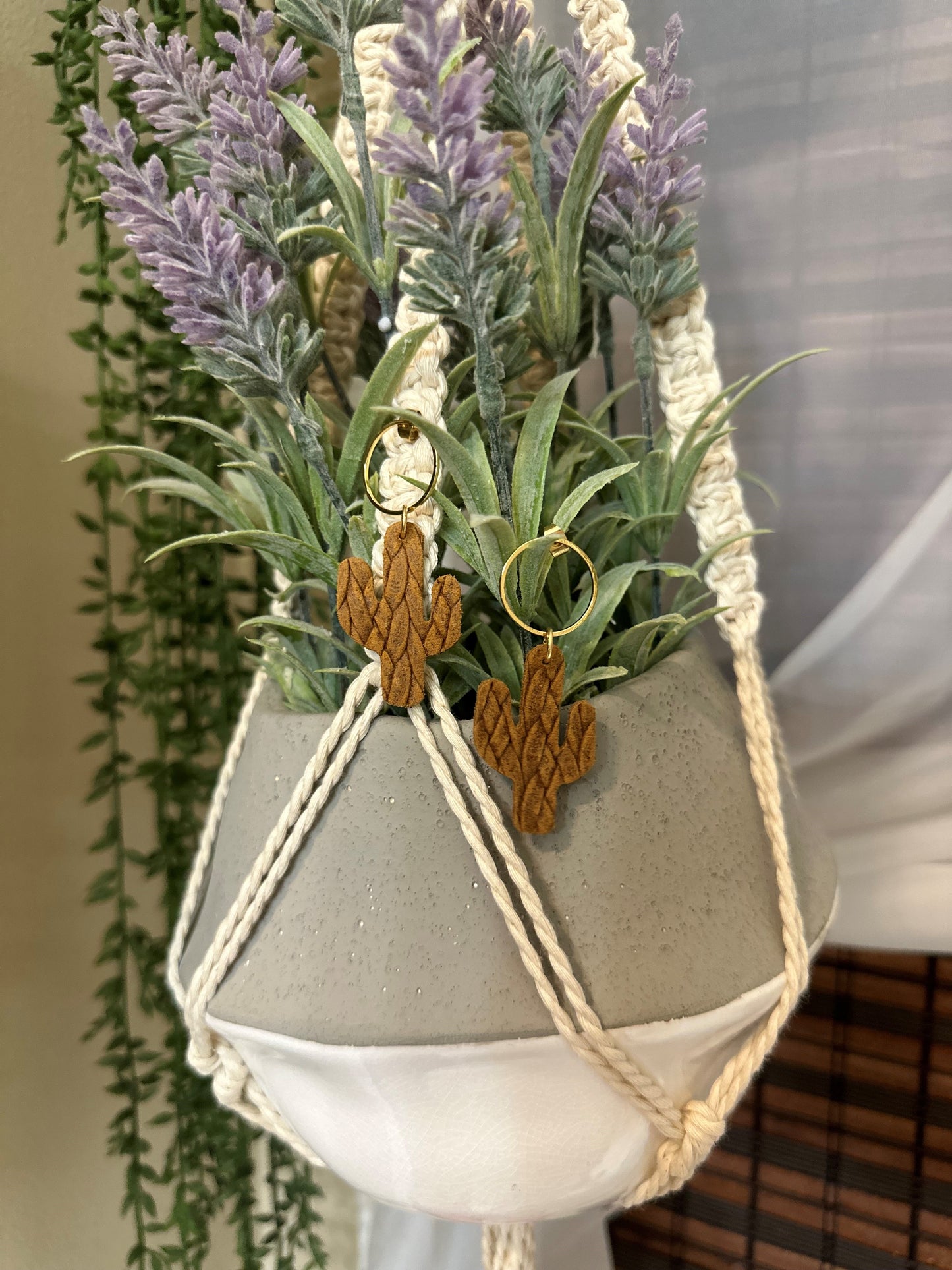 Caramel Textured Cactus Charms