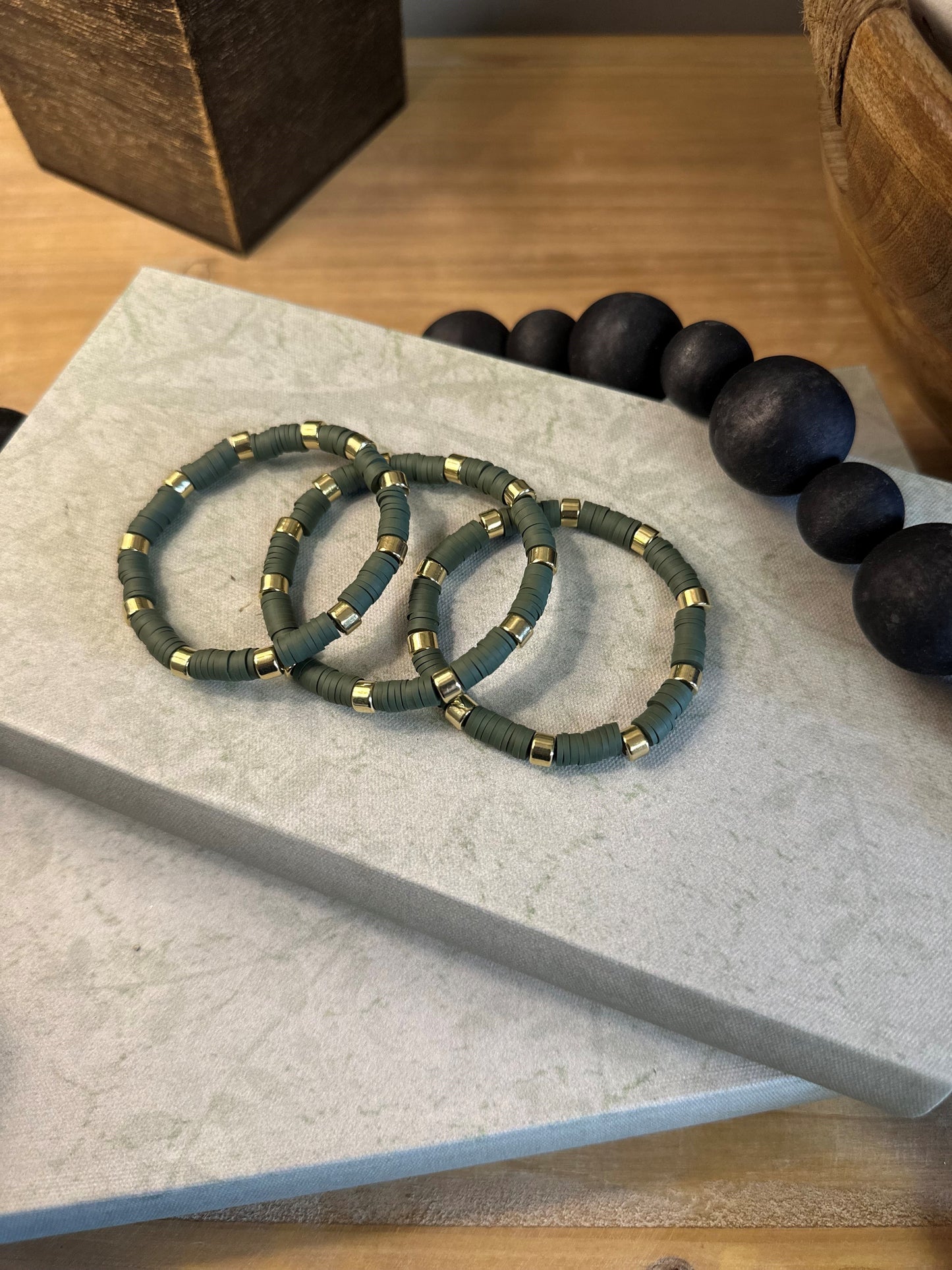 Cranberry & Pine Bracelet Stack