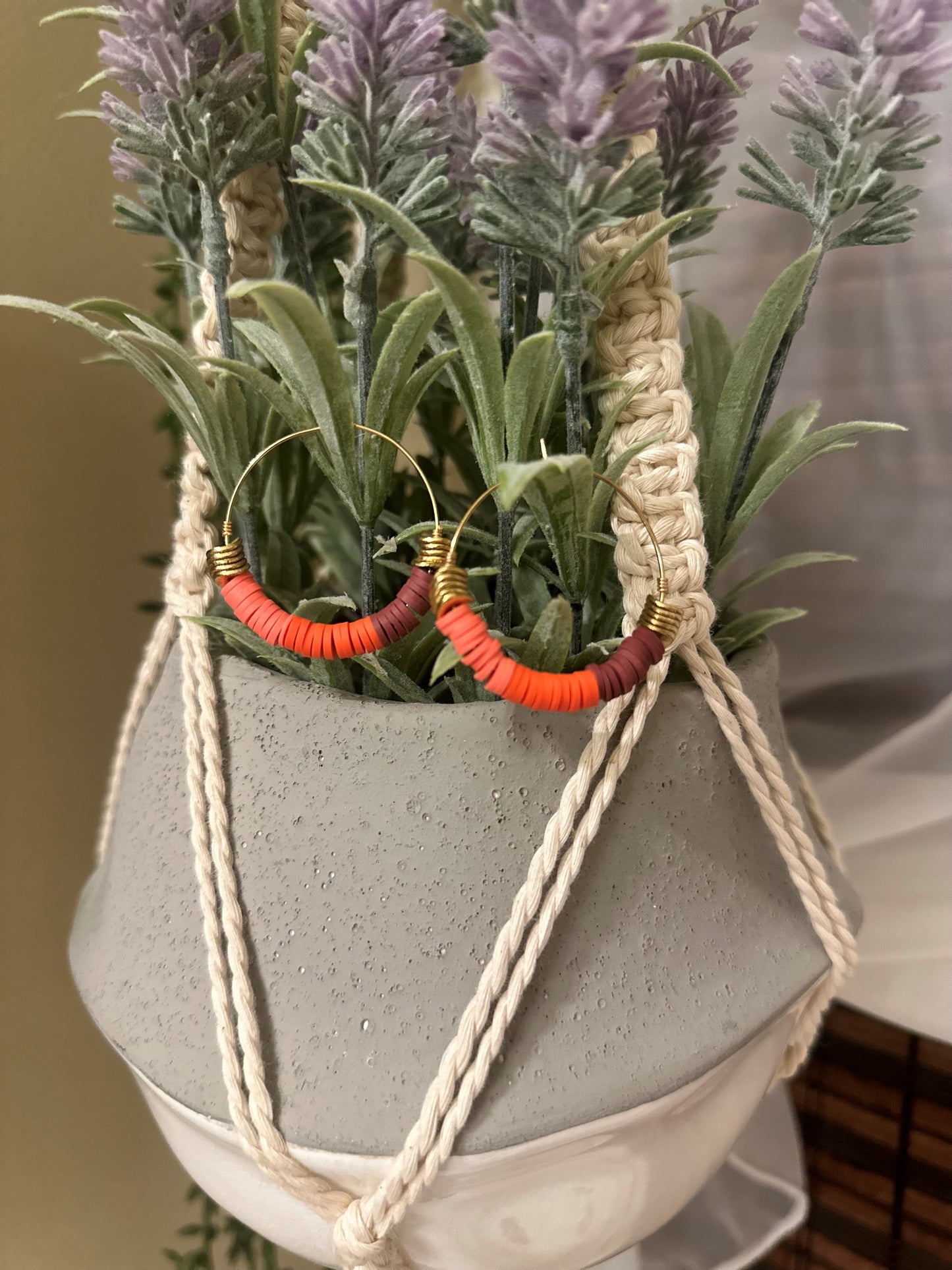 Pink Ombre Clay Hoops