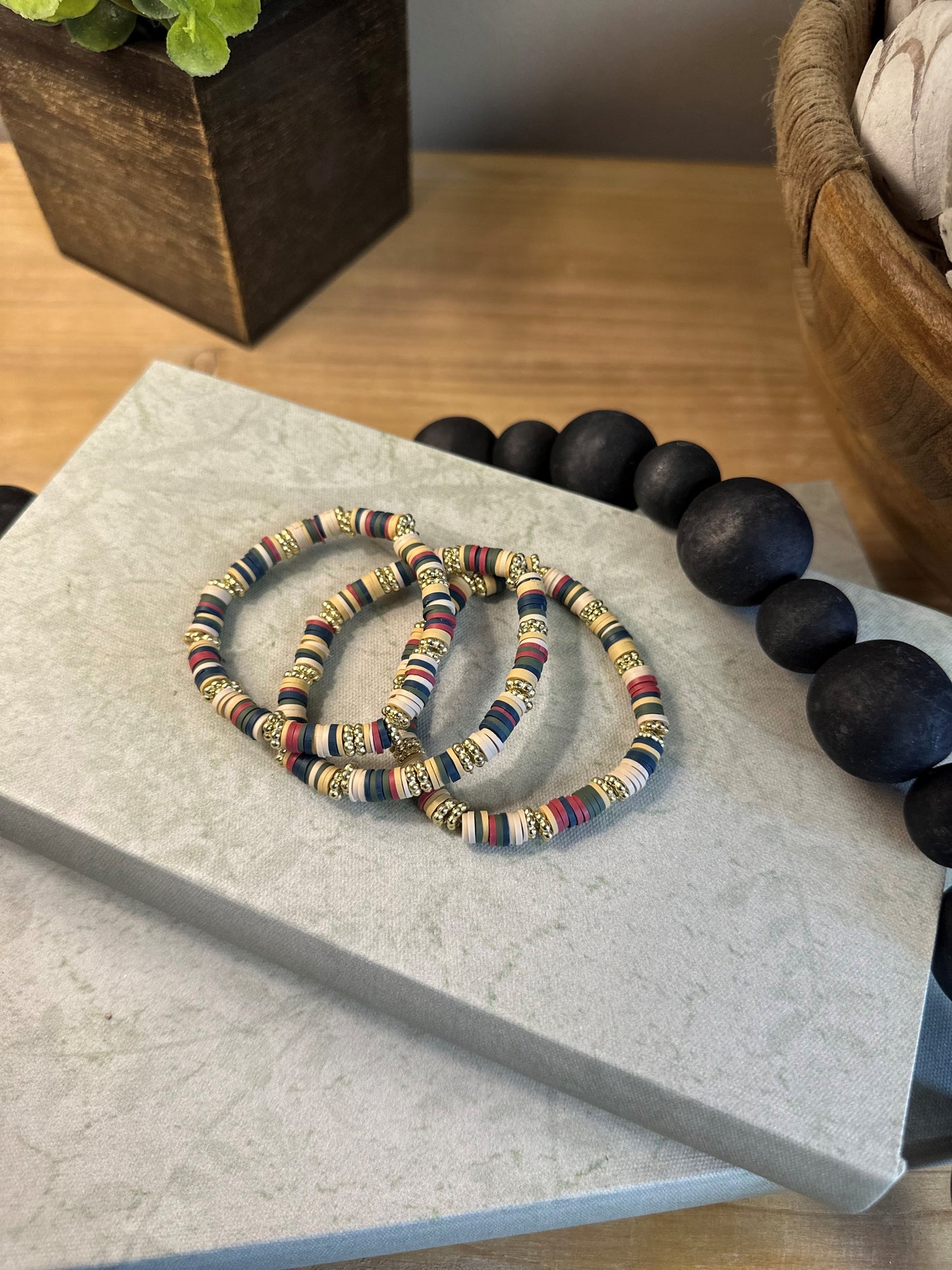 Cranberry & Pine Bracelet Stack