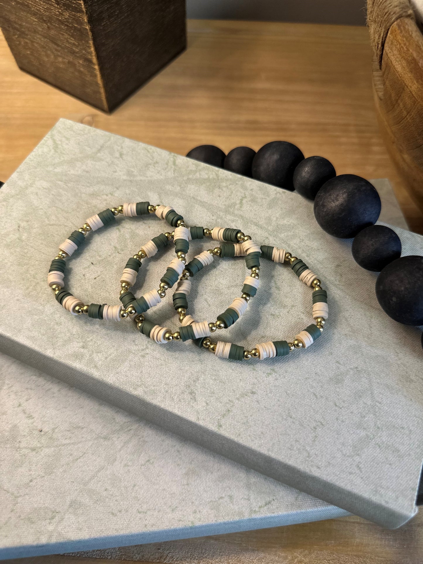 Cranberry & Pine Bracelet Stack