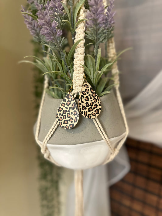 Leopard Print Leather Tear Drops