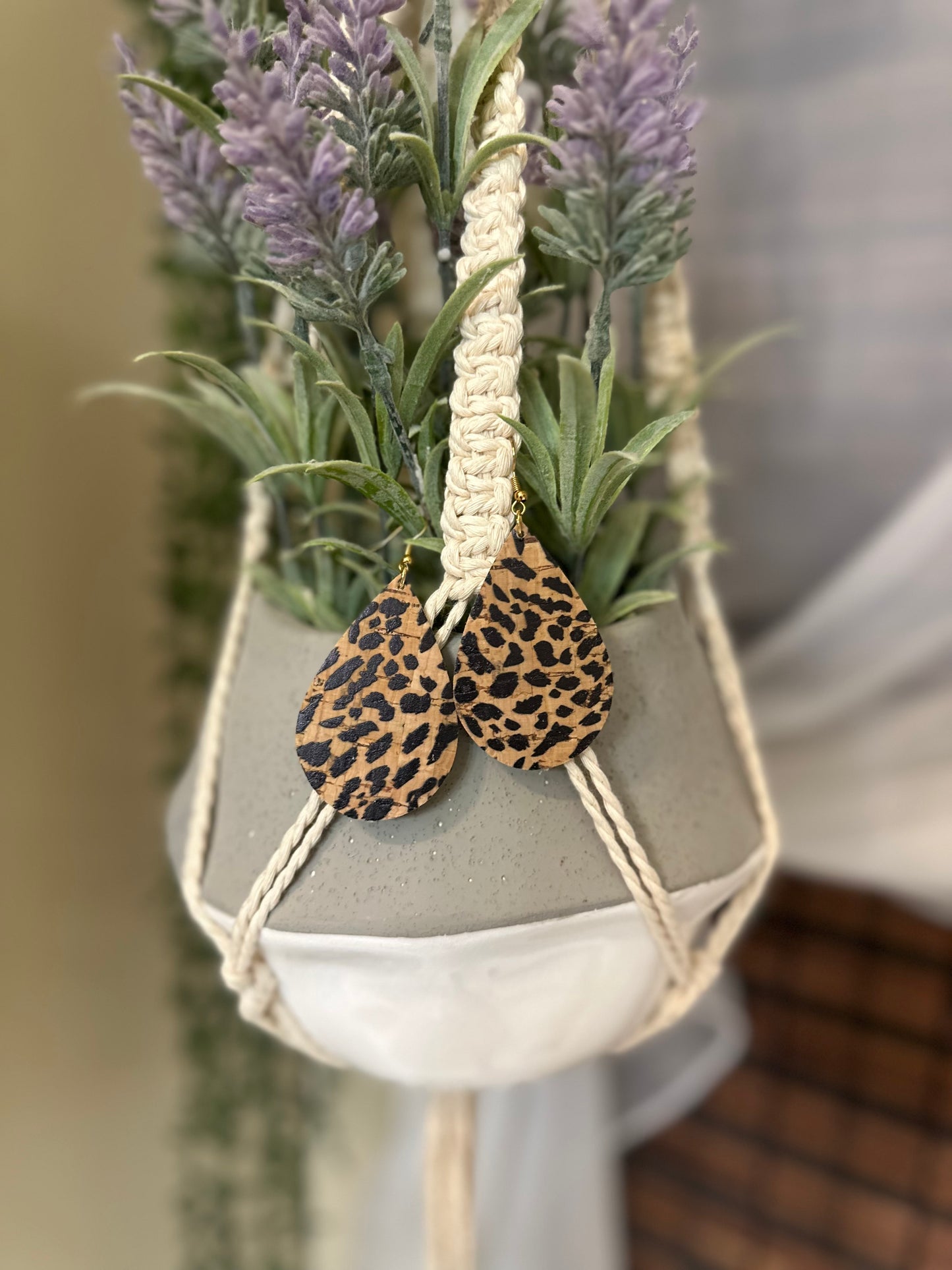 Cheetah Print Leather Tear Drops