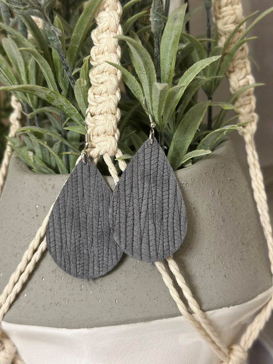 Ash Gray Leather Tear Drops