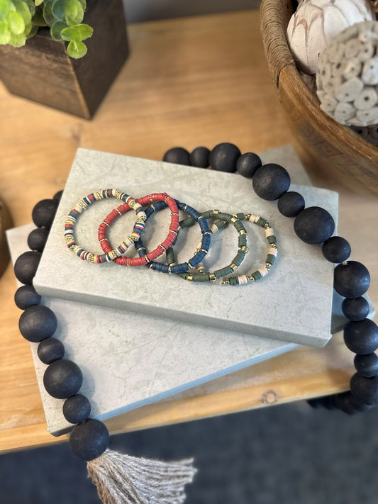 Cranberry & Pine Bracelet Stack
