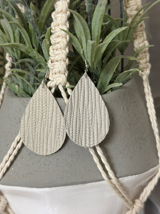 Cream Palm Leather Tear Drops
