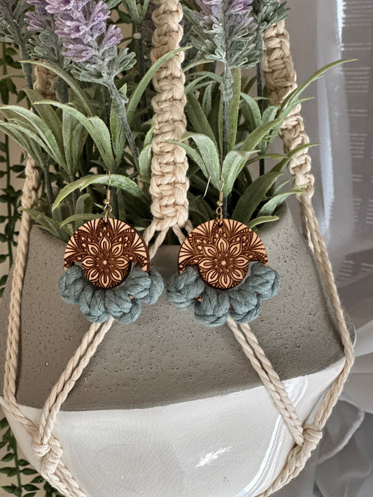 Wooden Mandala in Teal