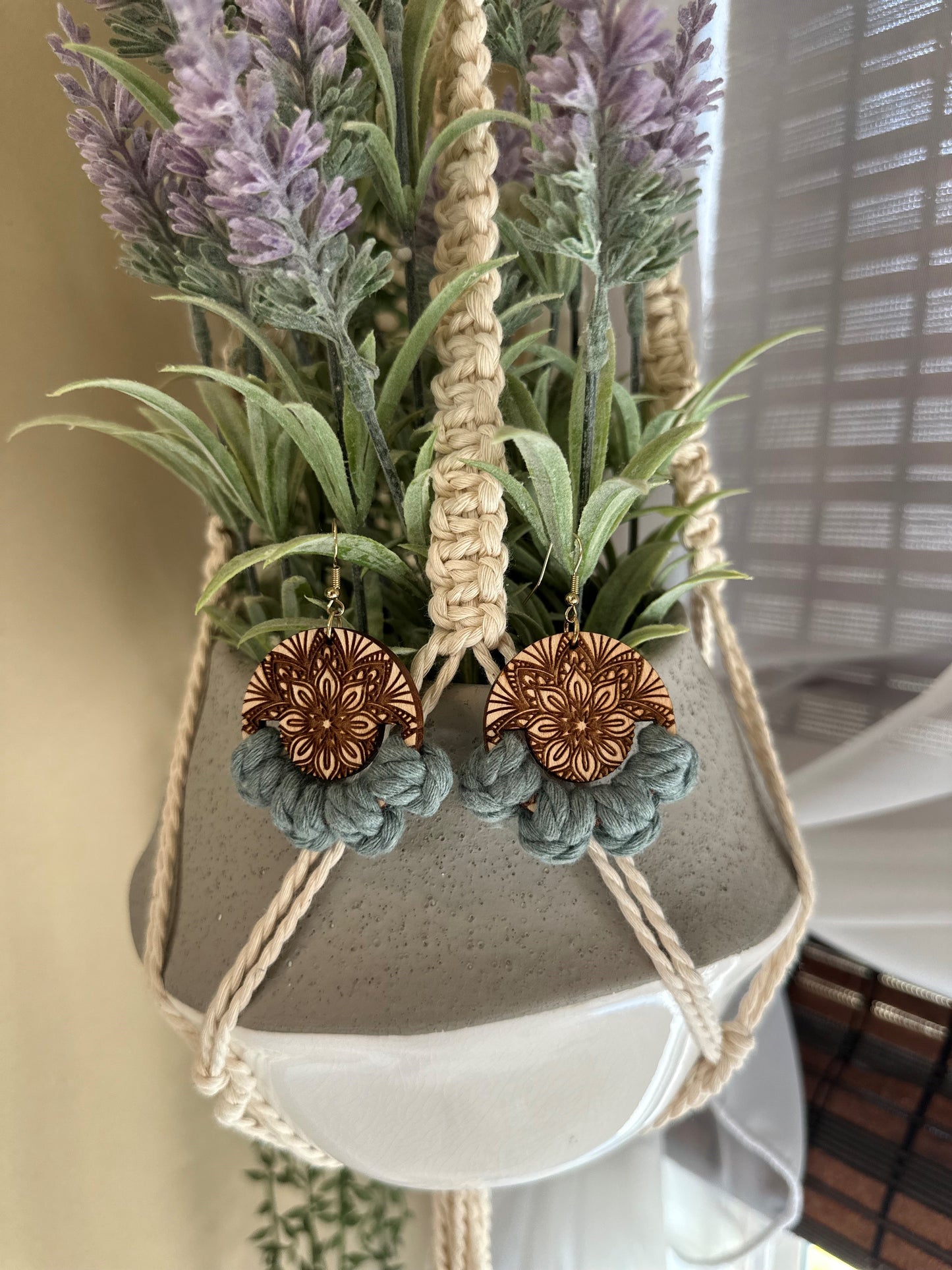 Wooden Mandala in Teal